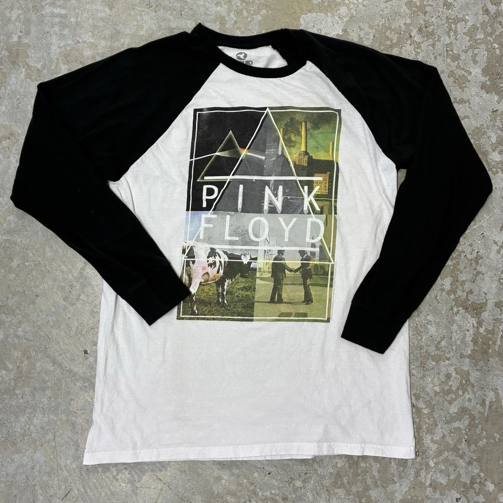 Pink Floyd Dark Side of the Moon Raglan Shirt Mens Large Liquid Blue Band Tee